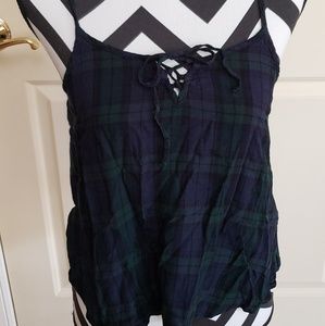 Hollister cami classic blue/green squares